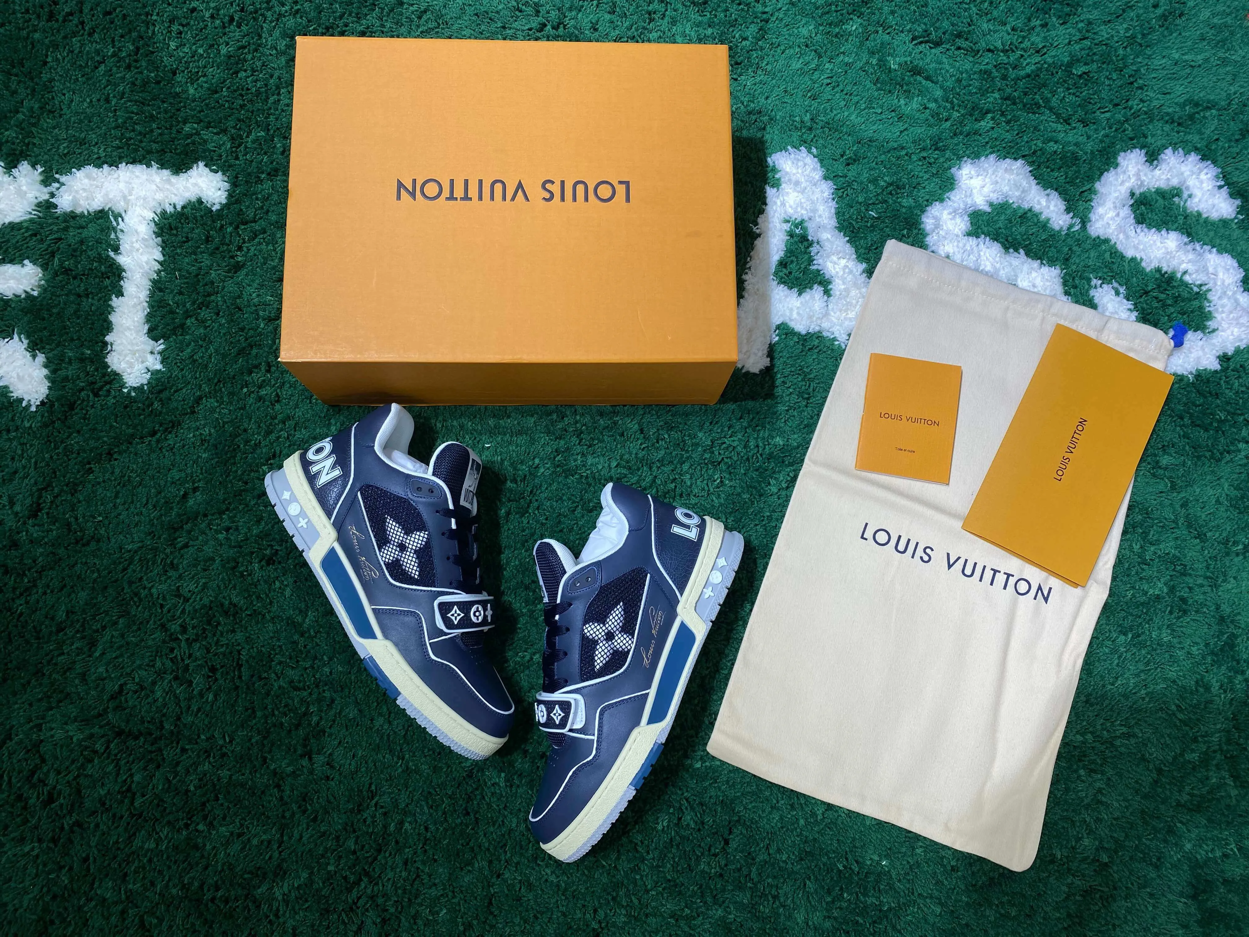 Louis Vuitton LV Trainer Navy Mesh Sneaker