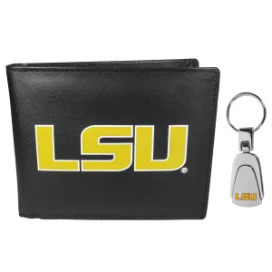 LSU Tigers Bi-fold Wallet & Steel Key Chain