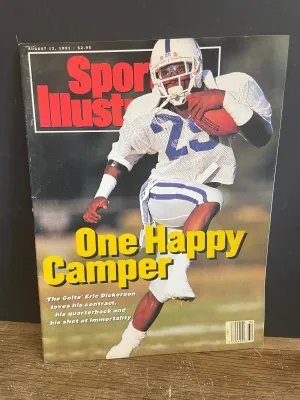 <€€ Vintage Sports Illustrated Eric Dickerson Indianapolis Colts Cover August 12, 1991 No Label