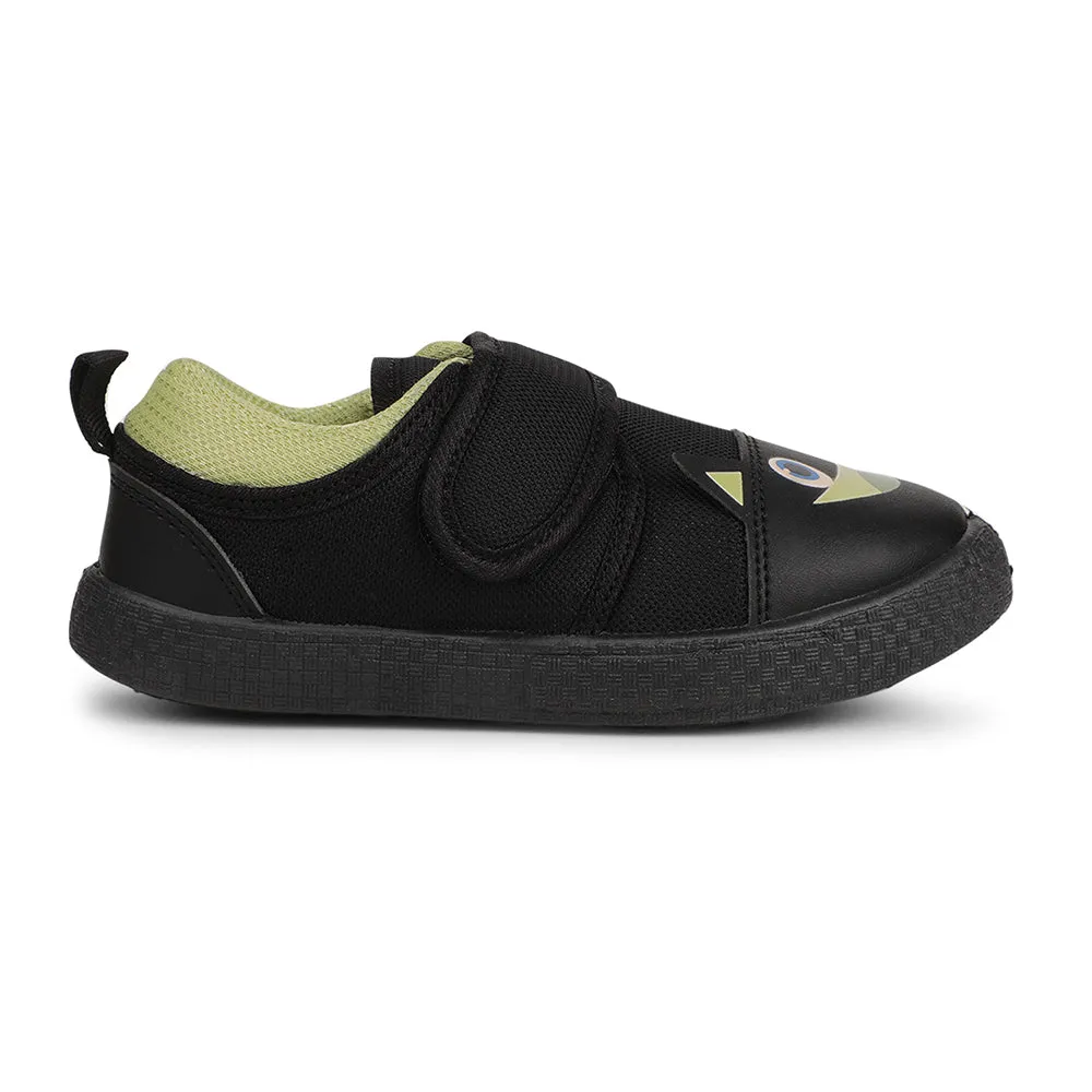 Lucy & Luke Black Casaul Non Lacing Shoes For Kids BASTIAN-60 By Liberty