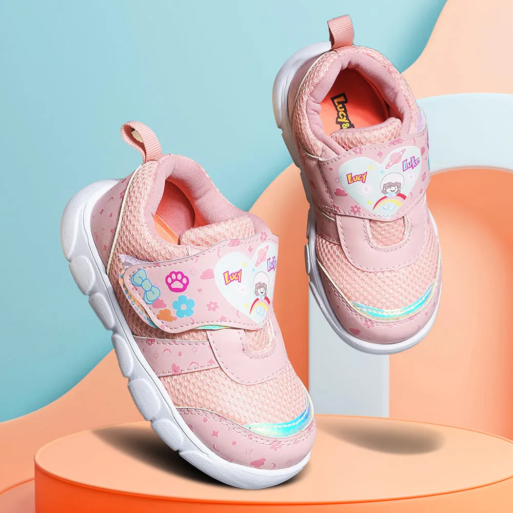 Lucy & Luke By Liberty Kids FLYNN-44 Peach Casual Non Lacing Shoes