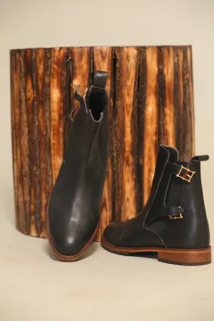 Men's Black Leather Chelsea Boots