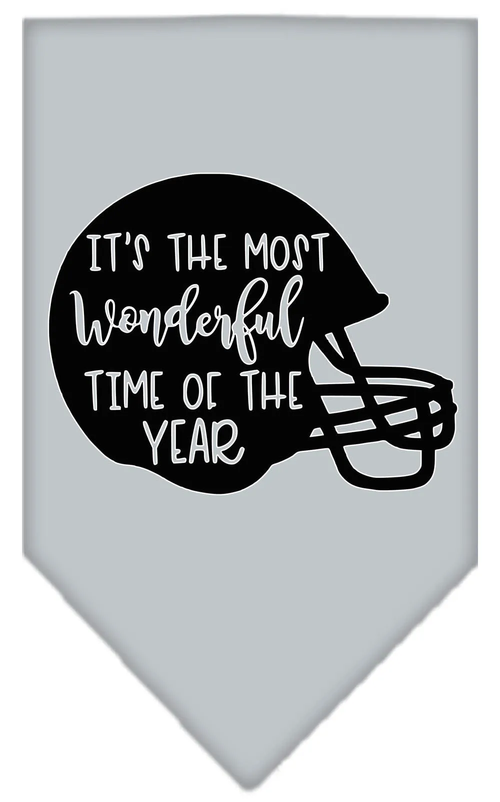 Most Wonderful Time Of The Year (football) Screen Print Bandana Grey Large