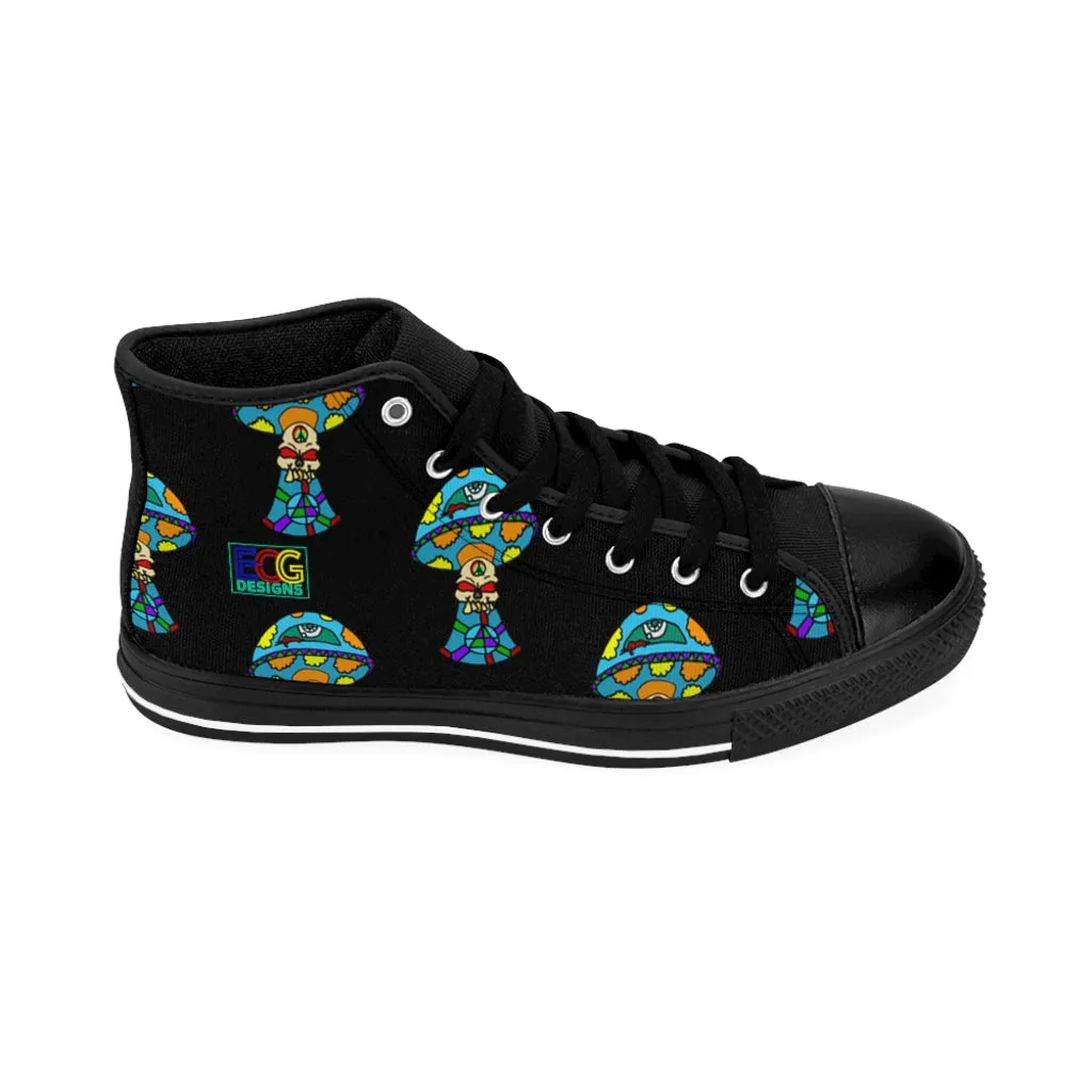 Multicolored Skull Shroom Women's High-top Sneakers