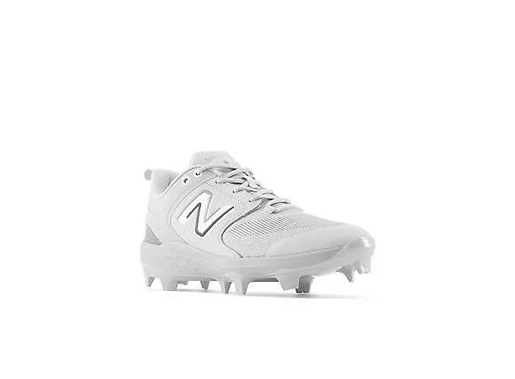 New Balance Men's Fresh Foam 3000 V6 Molded Baseball Cleats - Grey with White - PL3000G6