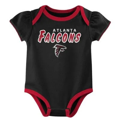 New - NFL Atlanta Falcons Baby Girls' Onesies 3pk Set - 0-3M