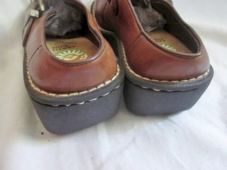 NEW Womens GELRON 2000 EARTH SHOE Leather HICKORY BROWN MOC 7.5 Clog