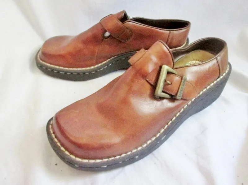 NEW Womens GELRON 2000 EARTH SHOE Leather HICKORY BROWN MOC 7.5 Clog