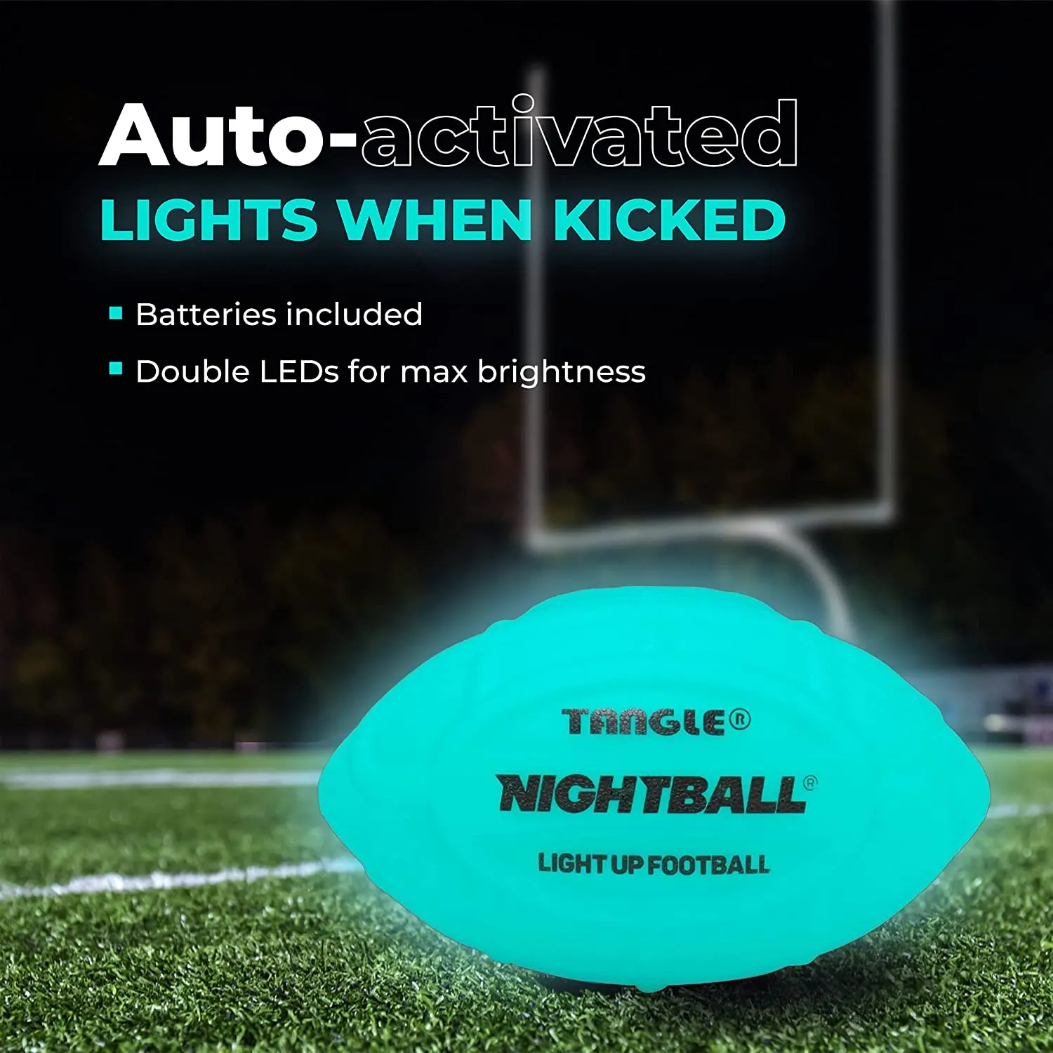 Nightball Glow in the Dark Light Up Football Blue