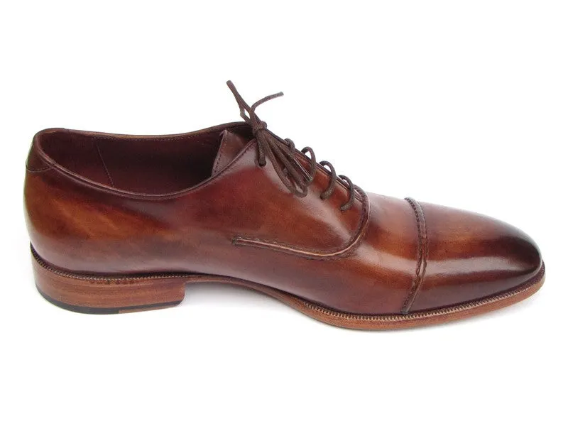 Paul Parkman Captoe Brown Hand Painted Oxfords