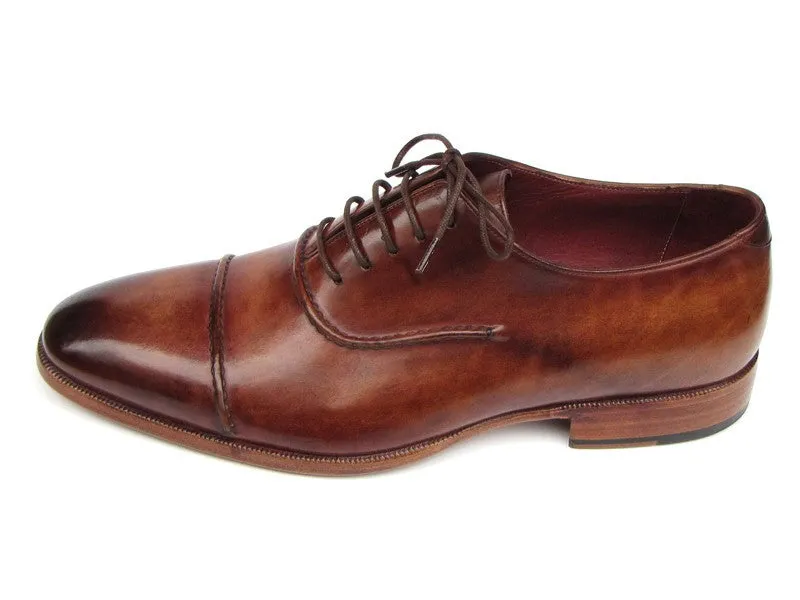 Paul Parkman Captoe Brown Hand Painted Oxfords