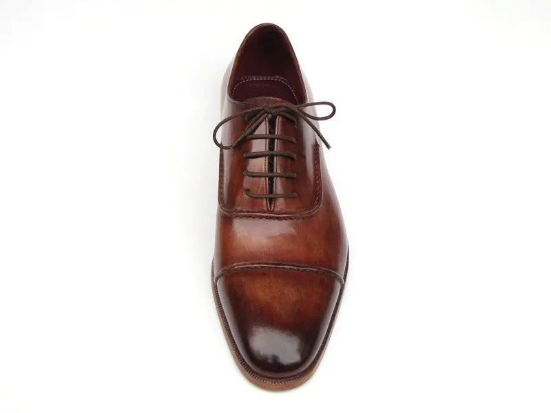 Paul Parkman Captoe Brown Hand Painted Oxfords