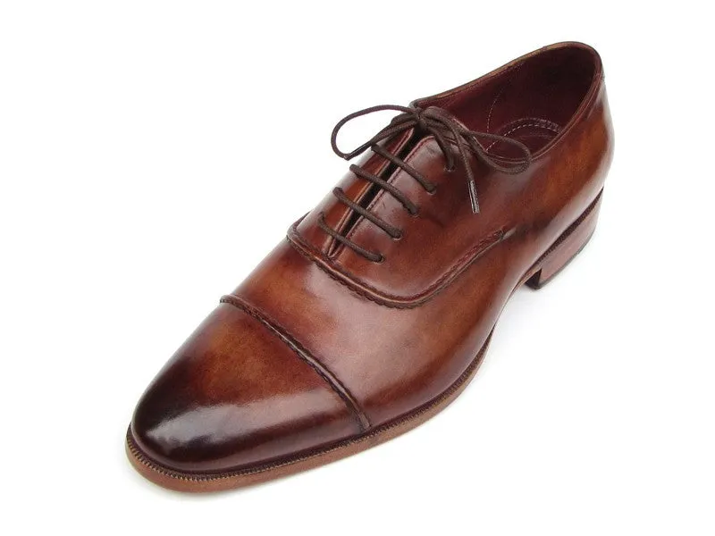 Paul Parkman Captoe Brown Hand Painted Oxfords