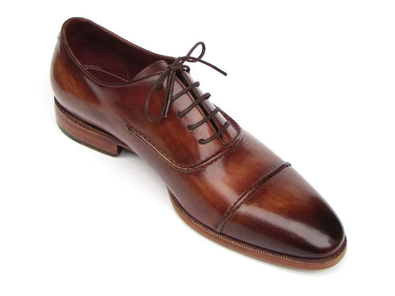 Paul Parkman Captoe Brown Hand Painted Oxfords