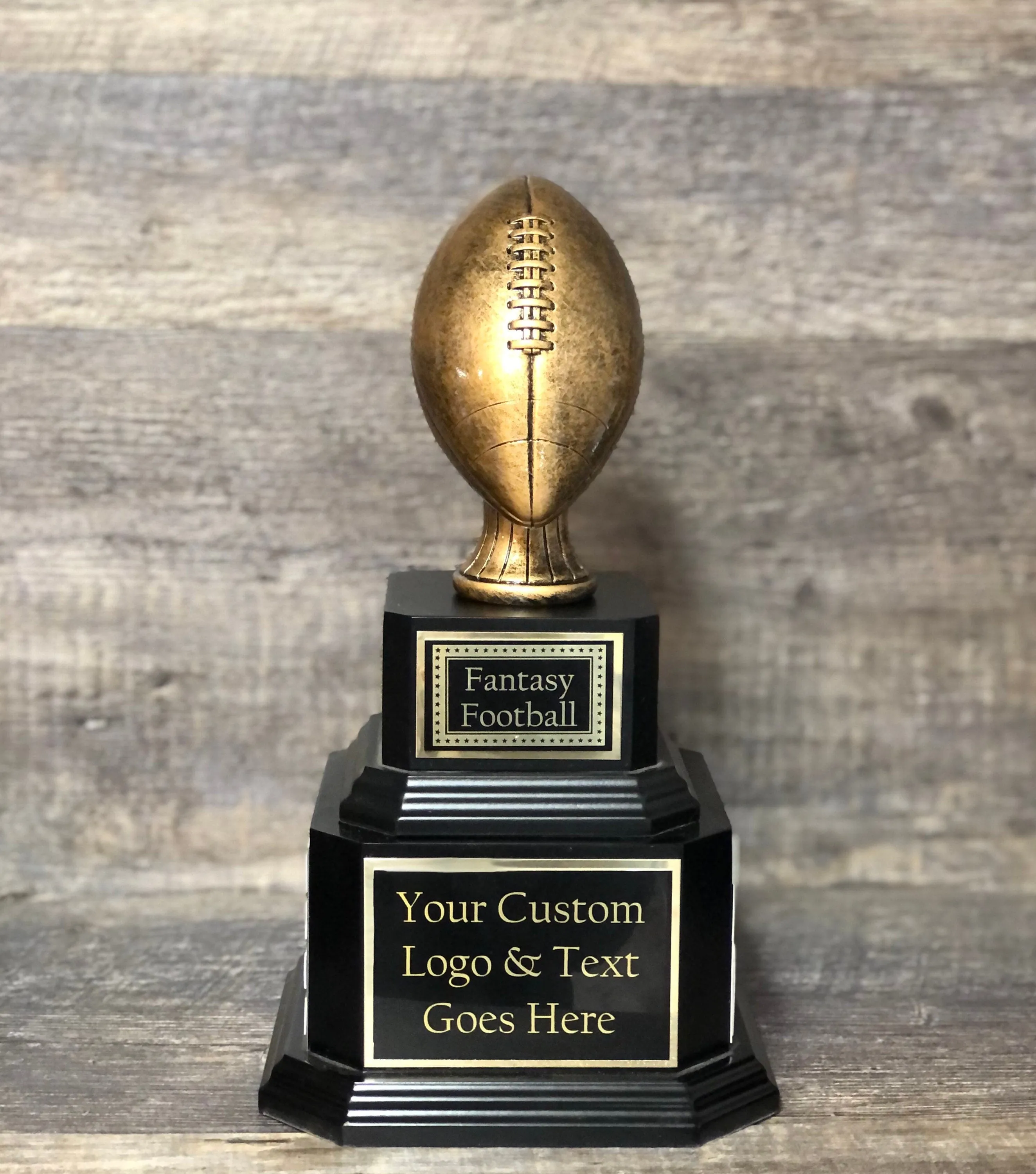 Perpetual Fantasy Football Trophy FFL Trophy Antique Gold Football Champion Trophy Fantasy Football League Trophy Sports Award Winner