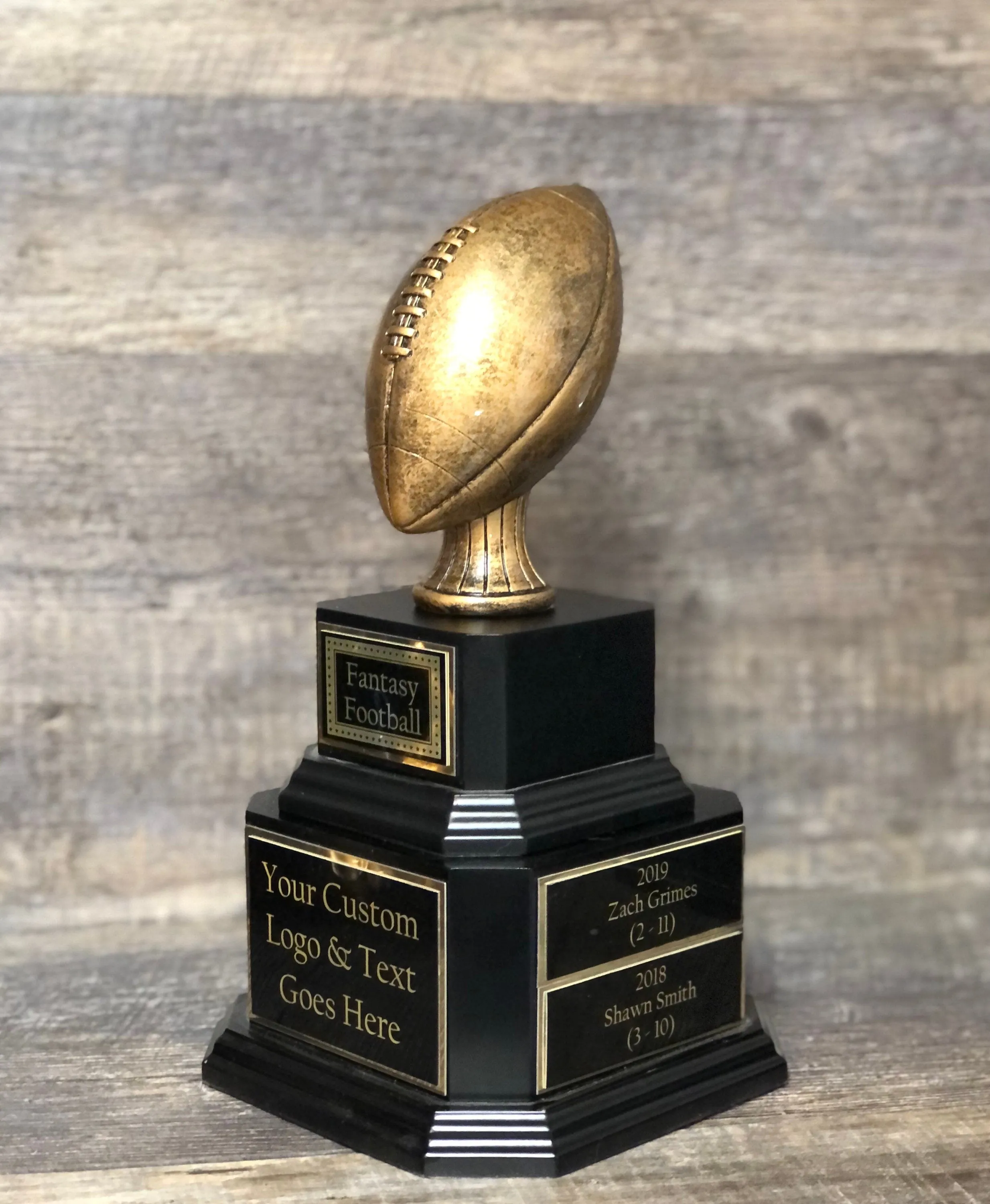 Perpetual Fantasy Football Trophy FFL Trophy Antique Gold Football Champion Trophy Fantasy Football League Trophy Sports Award Winner