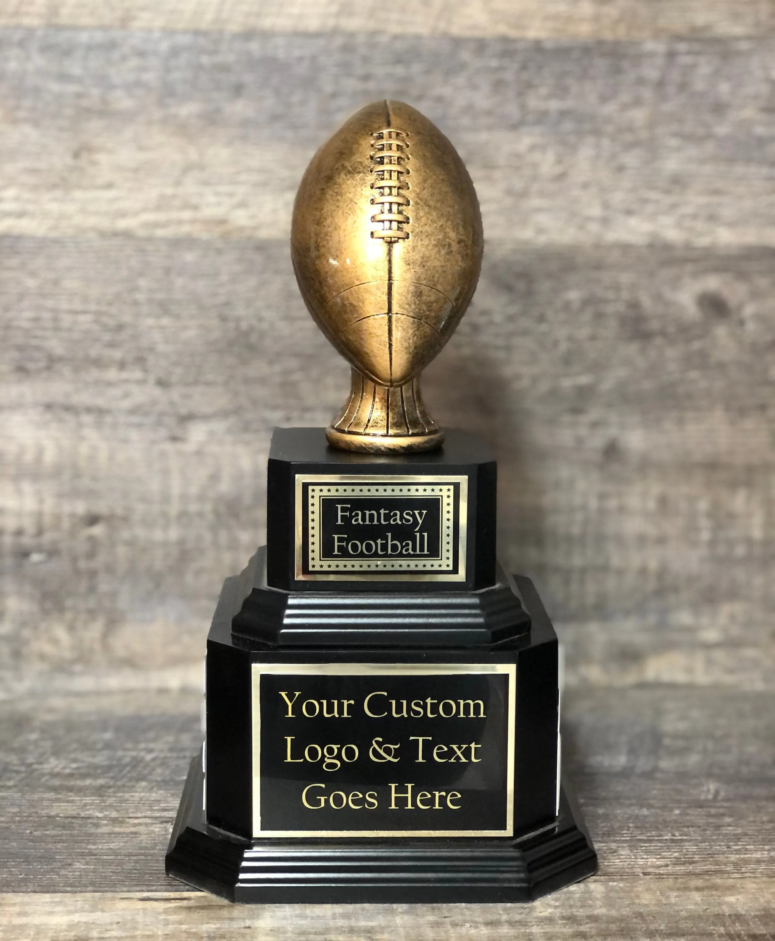 Perpetual Fantasy Football Trophy FFL Trophy Antique Gold Football Champion Trophy Fantasy Football League Trophy Sports Award Winner