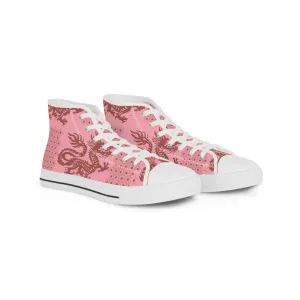 Pink Dragon Men's High Top Sneakers