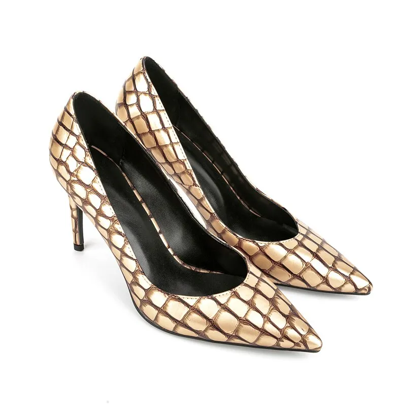 Plaid Pointy Thin High-Heel Shoes