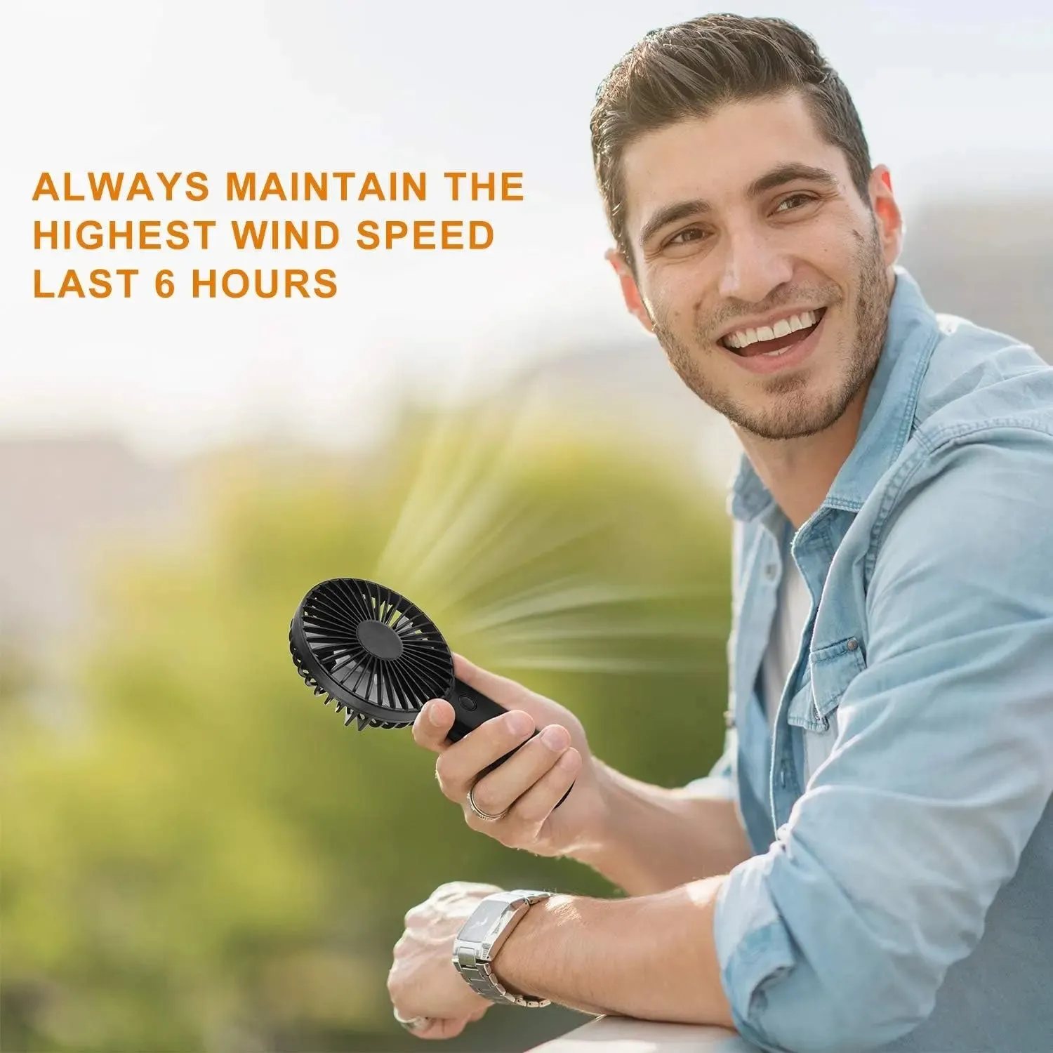 portable fan Portable Handheld Fan, 4400Mah Battery Operated Rechargeable Personal Fan, 6-15 Hours Working Time for Outdoor Activities, Summer Gift for Men Women