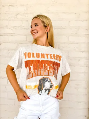 Queen Of Sparkles Grey Volunteers Tennessee Vintage Tee