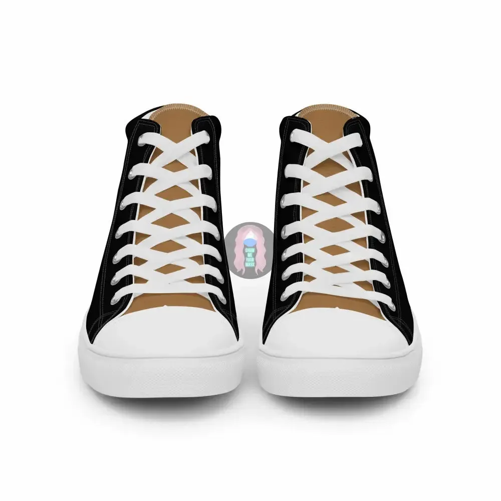 "Land Back, get off their lawn"  Women’s high top canvas shoes