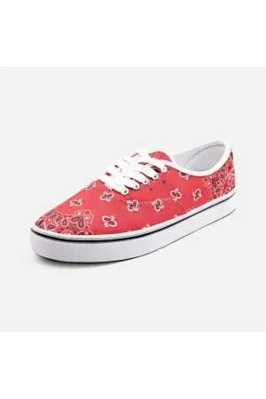 Red Bandana Unisex Canvas Sneakers