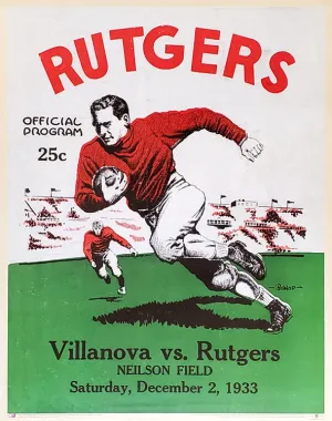 Rutgers University Football 1933 Vintage Program Cover Poster Print - Asgard Press