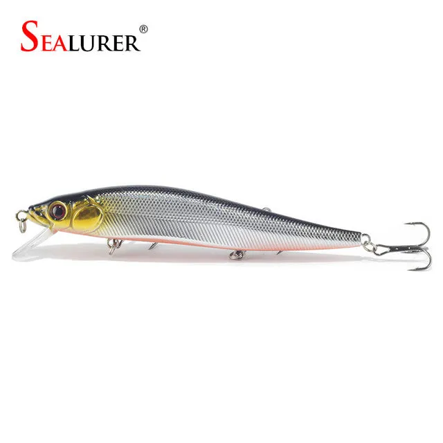 SEALURER 1PCS 14cm 23g Fishing Lure Minnow Hard Bait with 3 Fishing Hooks Fishing Tackle Lure 3D Eyes Crankbait Free Shipping