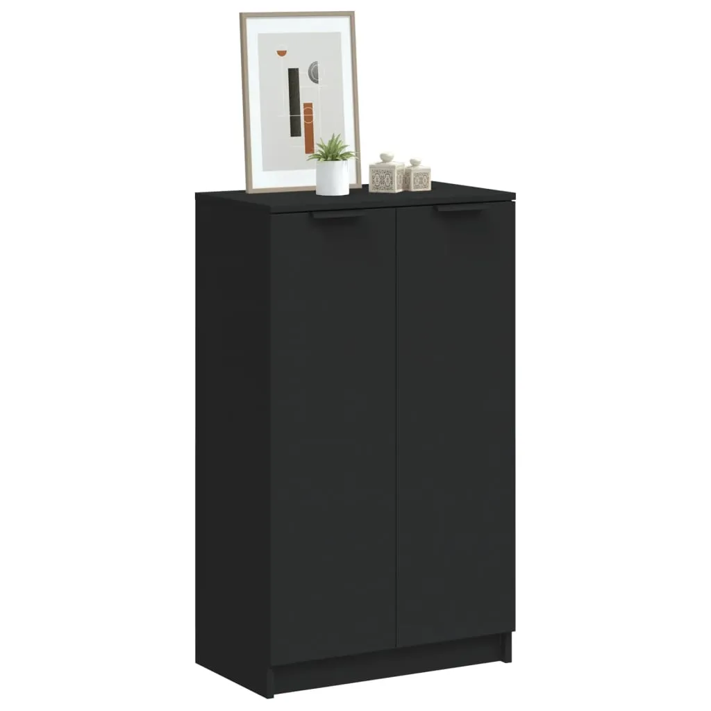 Shoe Cabinet Black 59x35x100 cm Engineered Wood