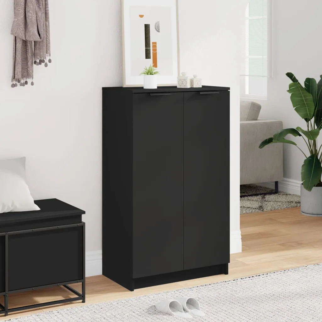 Shoe Cabinet Black 59x35x100 cm Engineered Wood