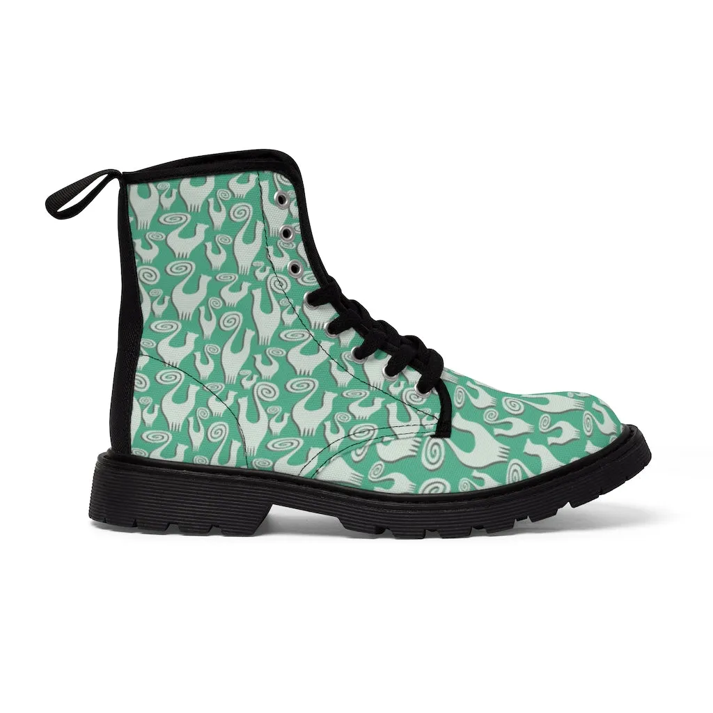 Slate Green Women's Canvas Boots