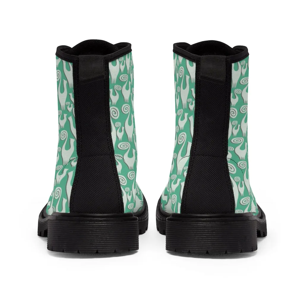 Slate Green Women's Canvas Boots