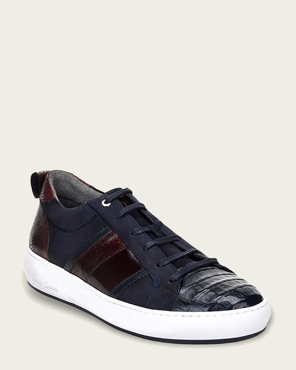 Sneakers navy exotic leather