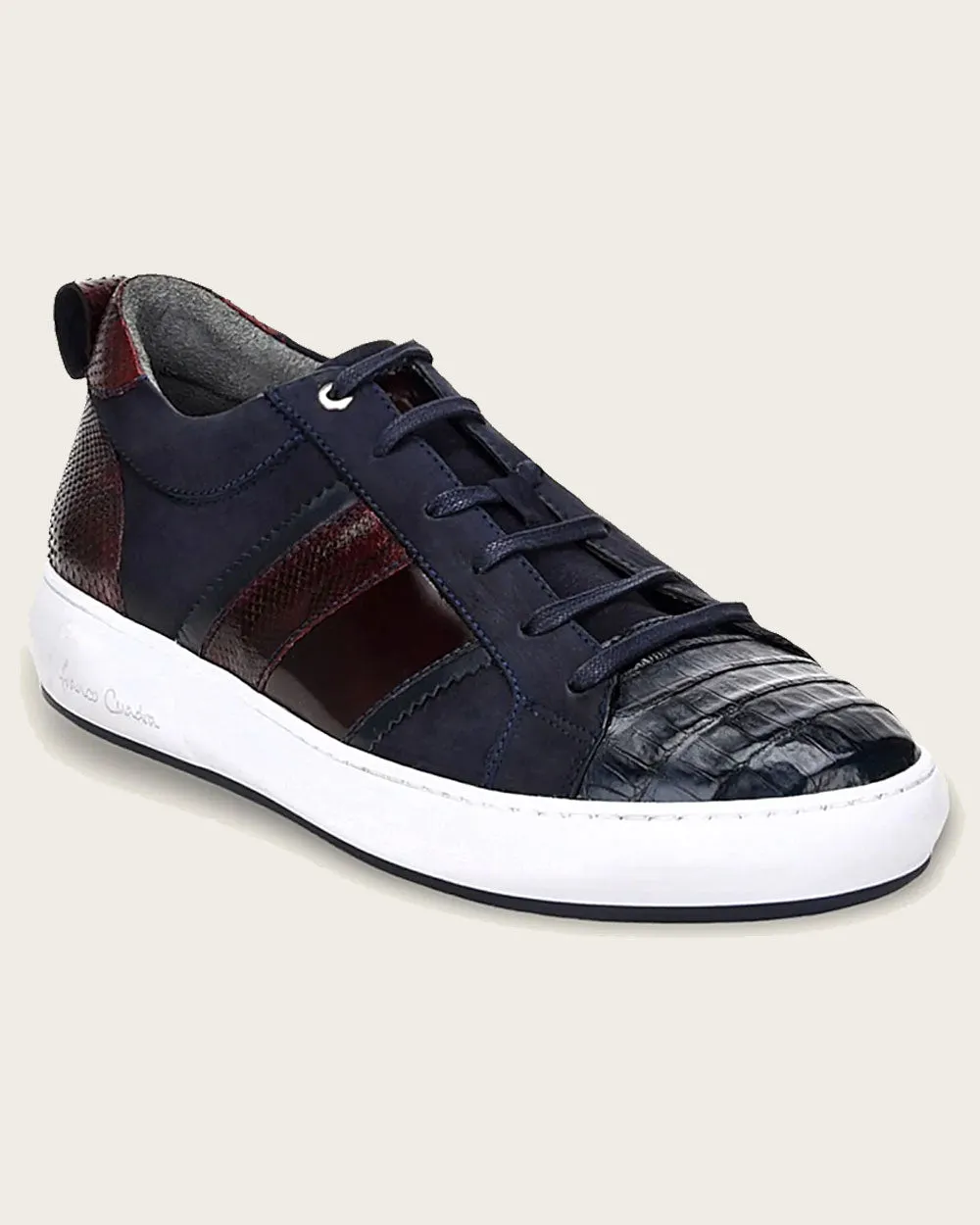 Sneakers navy exotic leather