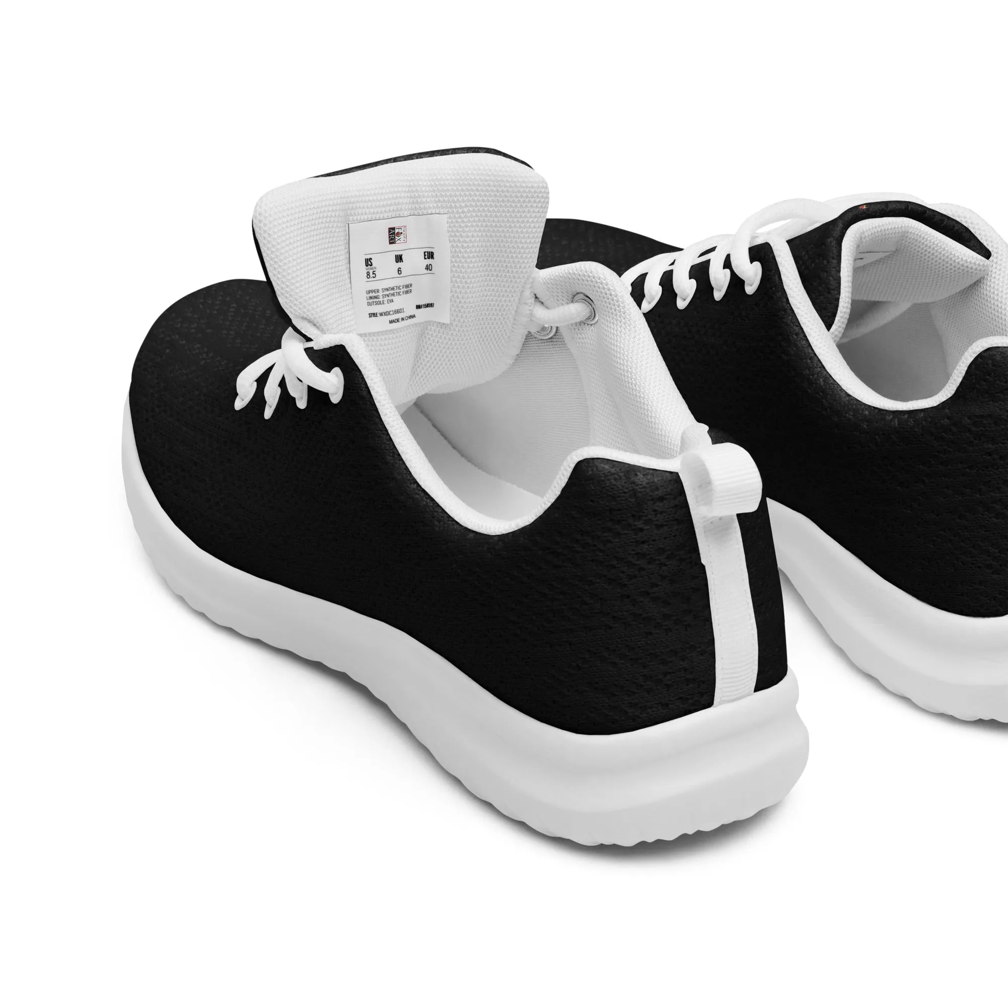 Snooty Fox Art Women’s Athletic Shoes - Black/White