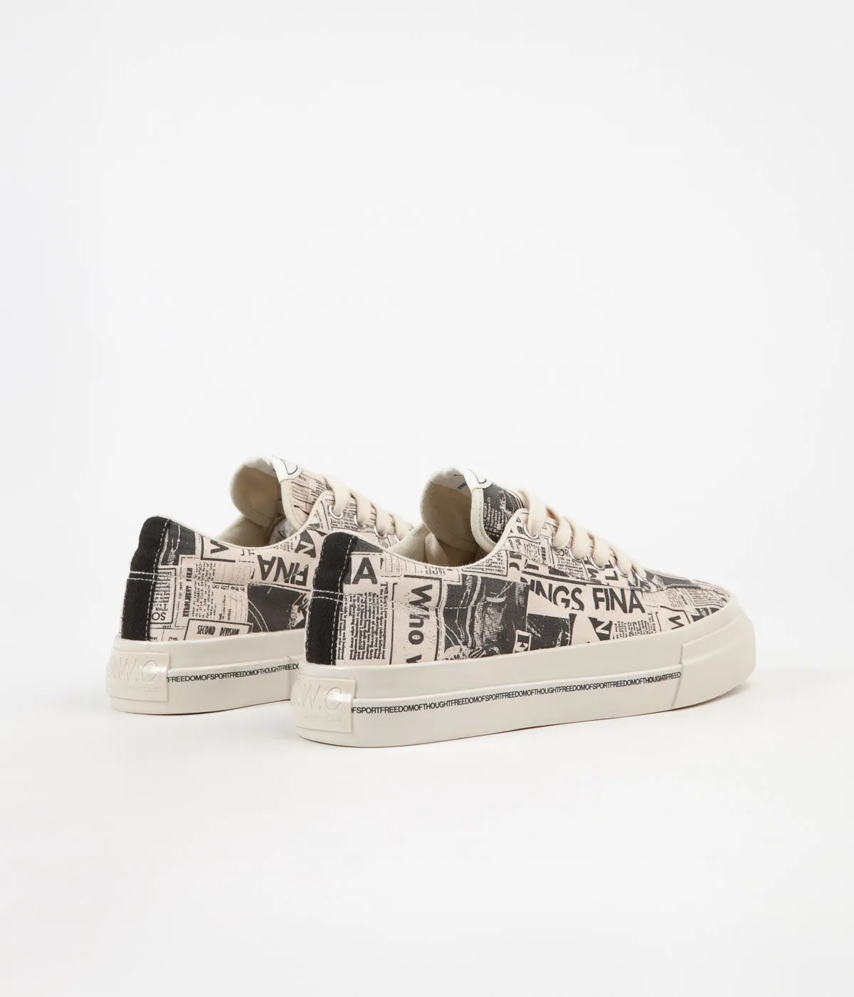 Stepney Workers Club Dellow Magazine Print Canvas Shoes - Ecru