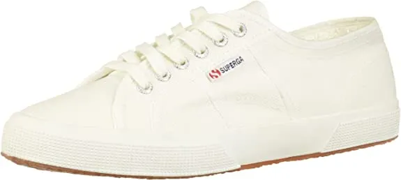 Superga 2750 Cotu White Lace Up Breathable Rounded Toe Low Top Sneakers