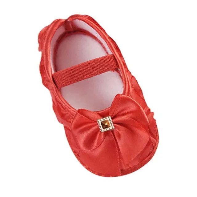 Toldder Baby Girls Shoes Noble Bow Flower Princess Shoes Infant Soft Sole Shoes First Walker Kids Shoes 0-18M