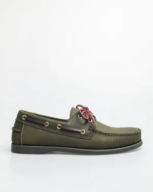 Tomaz C328A Men's Leather Boat Shoes (Green)