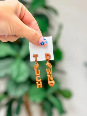 'Touch Down' Football Dangle Earrings