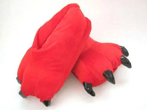 Unisex Animal Red bird Fox Ali cosplay Kigurumi fleece slippers shoes