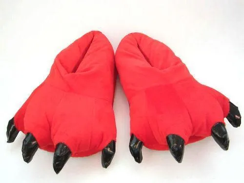 Unisex Animal Red bird Fox Ali cosplay Kigurumi fleece slippers shoes