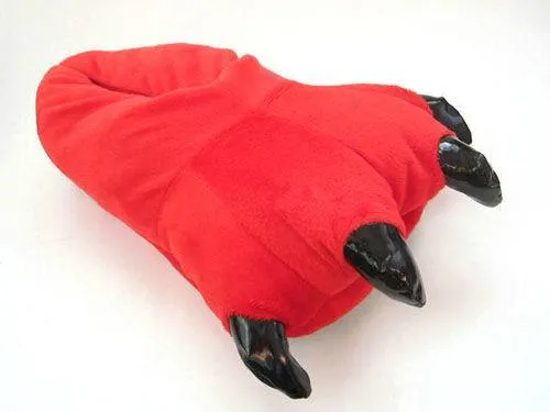 Unisex Animal Red bird Fox Ali cosplay Kigurumi fleece slippers shoes