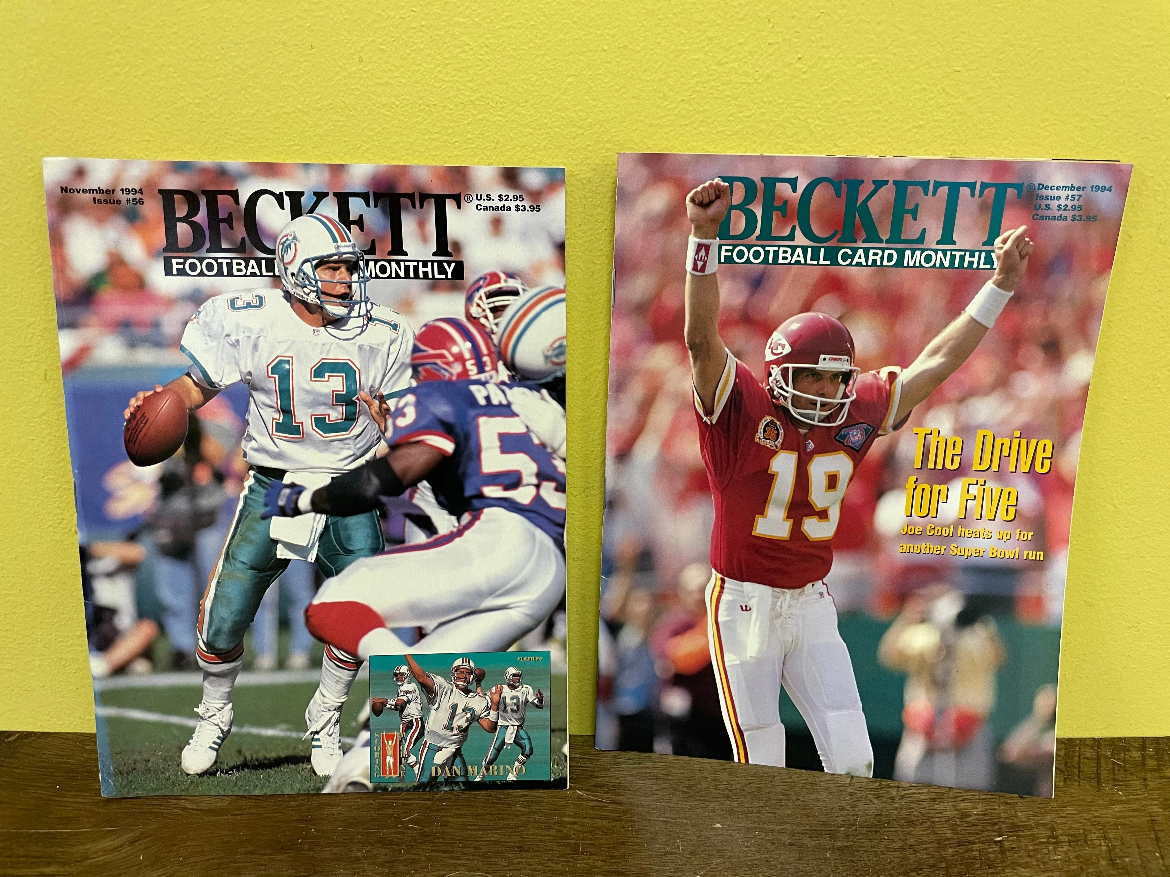 (V) BECKETT FOOTBALL CARD MONTHLY Magazines Lot/7 Vintage 1994 Jan-Feb, Apr-May, Oct-Dec