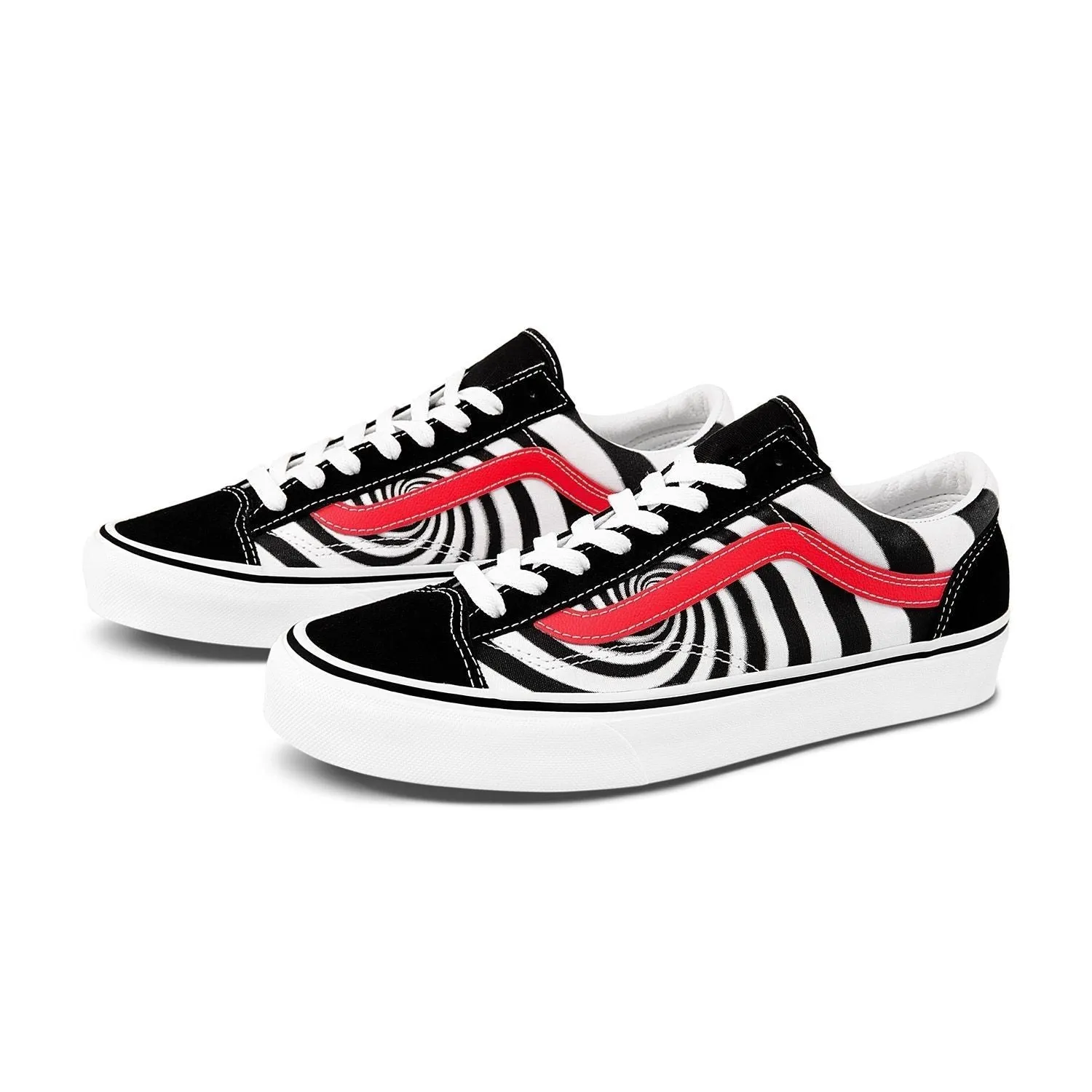 Vans Unisex Swirl Style 36 Shoes - Black / Fiery Coral