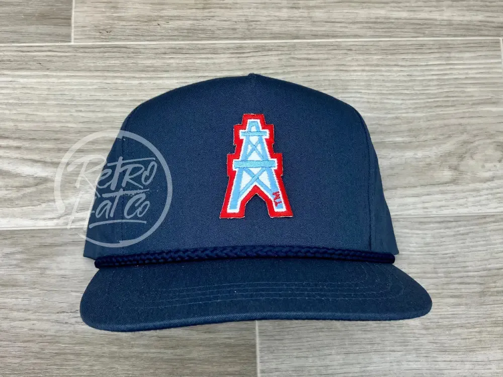 Vintage 80s/90s Houston Oilers Derrick Patch on Classic Rope Hat