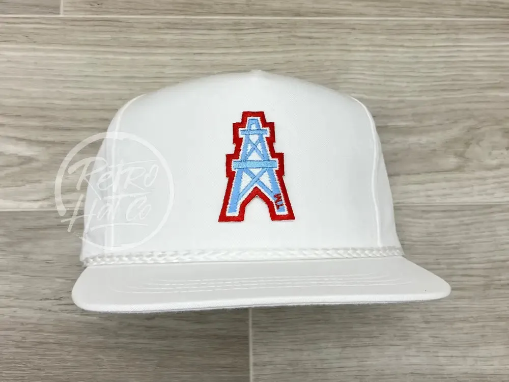 Vintage 80s/90s Houston Oilers Derrick Patch on Classic Rope Hat