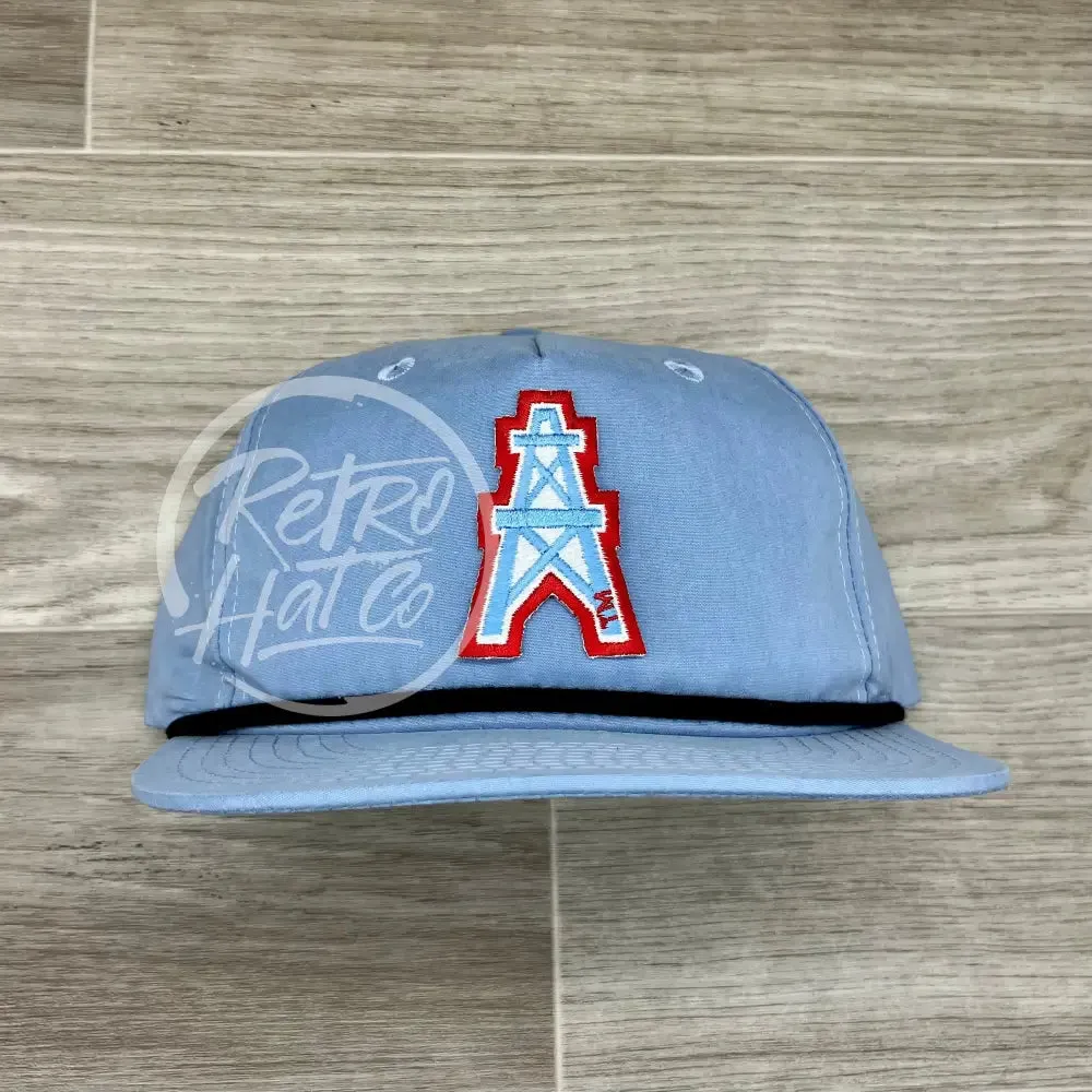 Vintage 80s/90s Houston Oilers Derrick Patch on Retro Rope Hat