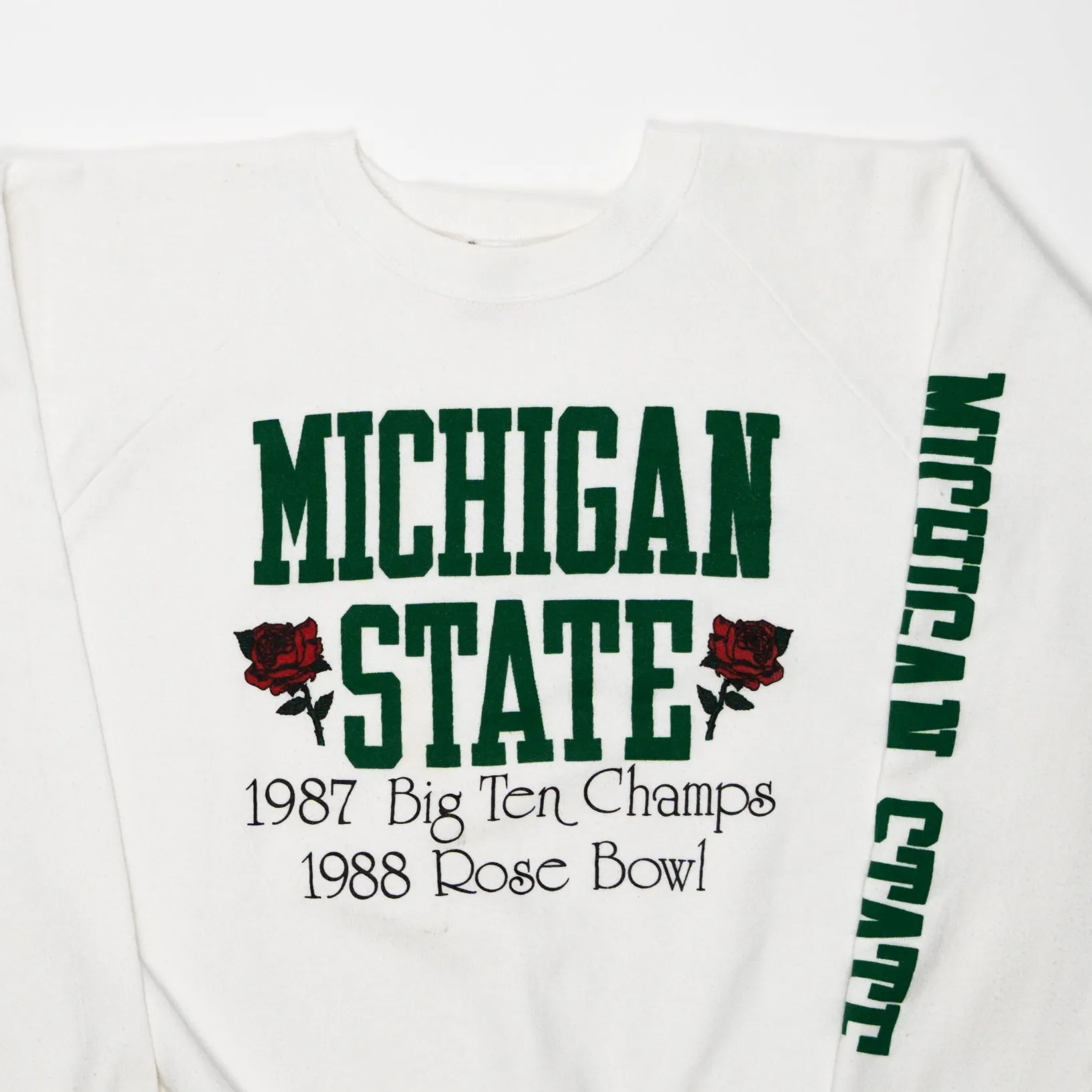 Vintage '87 White Michigan State Rose Bowl Champ Sweater (L)